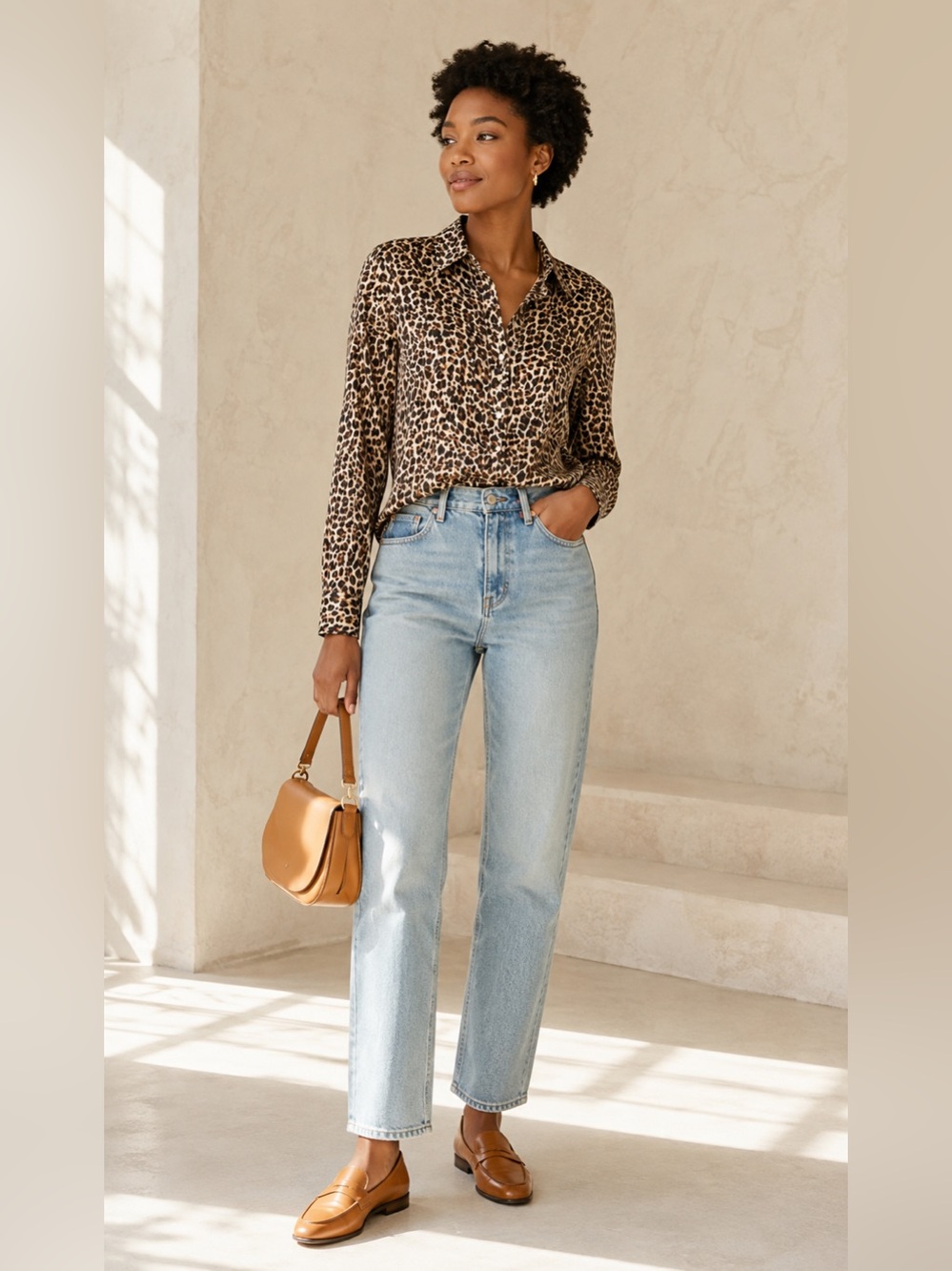 J.Crew Leopard Print Button Down Shirt Size 8 Cotton Animal Print Blouse